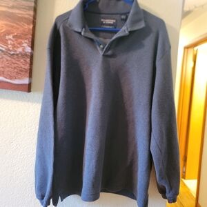 Roundtree & Yorke Charcoal Polo with Gold Buttons